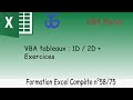 Variables tableau VBA - 1 ou 2 dimensions - Exercice pratique