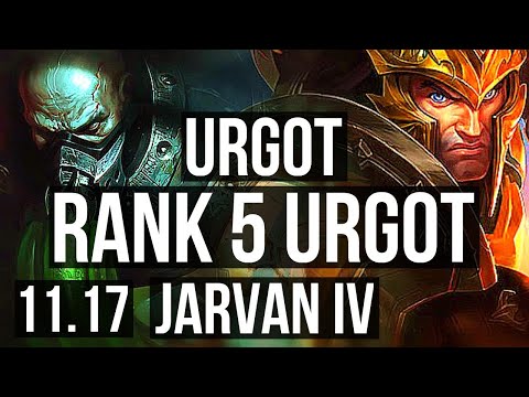 URGOT vs JARVAN IV (TOP) | Rank 5 Urgot, 8 solo kills, 300+ games | KR Master | v11.17