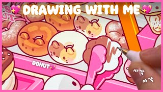 귀여운 미니 도넛이 가득! 💗🍩 사각사각 ASMR ✏️ + 새로운 펜촉 후기 | 꾸덕한 백색소음 🤍