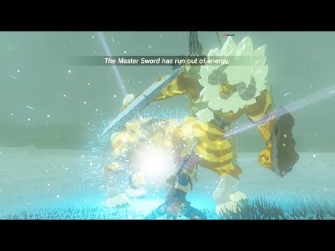 Fully Powered Master Sword DURABILITY Vs Gold Lynel - Zelda Breath of the Wild