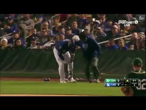 Justin Turner Breaks Wrists vs Athletics | Dodgers vs Athletics Spring Training