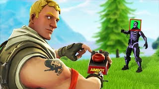 I challenged an AIMBOT hacker in fortnite playground...