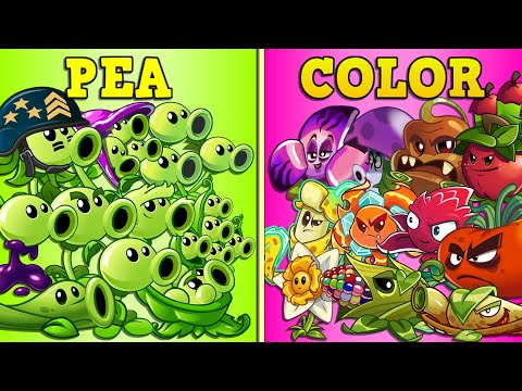 All Plants Team PEA vs COLOR Plants - Who Will Win? - PvZ 2 Teams Plant Battlez