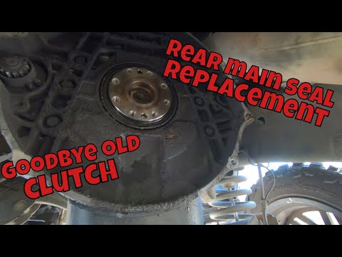 Rear main seal on a 6.7 Cummins and saying goodbye to the old clutch....