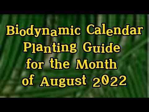 Biodynamic calendar|Planting Guide  for August 2022
