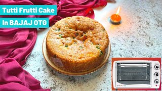 Tutti Fruti Cake Recipe in Bajaj Otg Oven/ Eggless Tutti Fruti Cake Recipe/ Easy Diwali Cake Recipe