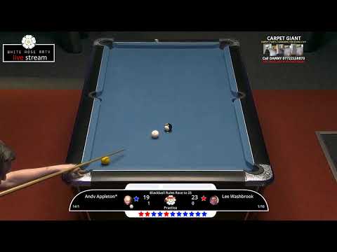 Andy Appleton v Lee Washbrook Blackball Rules Race to 25 for Practice
