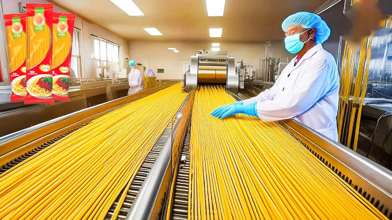 لن تصدق كيف تتحول حبوب القمح إلى سباغيتي داخل مصنع ضخم!