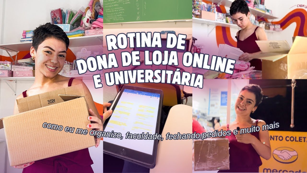 UM DIA NA MINHA ROTINA SENDO EMPREENDEDORA E UNIVERSITÁRIA - como me organizo, embalando pedidos etc