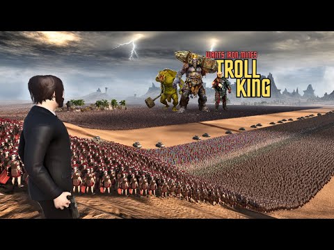 TROLL KING ATTACKS THE SOUTHERN FORTRESS FOR IRON MINES - Ultimate Epic Battle Simulator 2 - UEBS 2