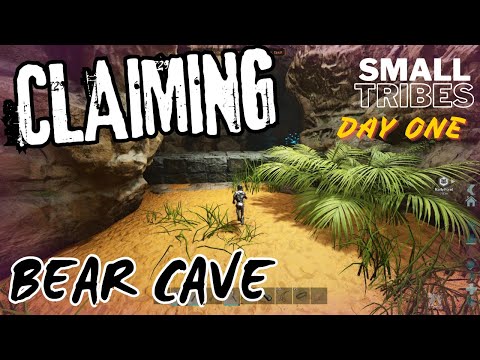 Center Day 1! Claiming Bear Cave! - ARK Small Tribes-ep.1