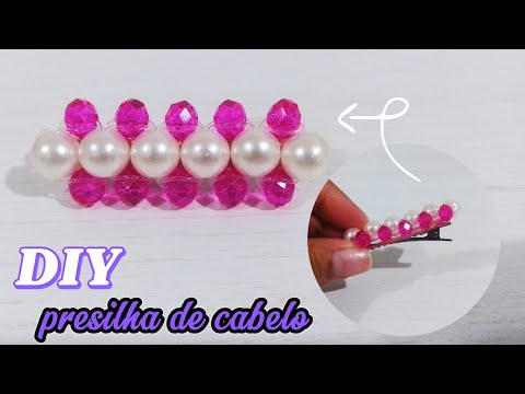 DIY -💖Presilha de cabelo feita de miçangas/hair clip💖