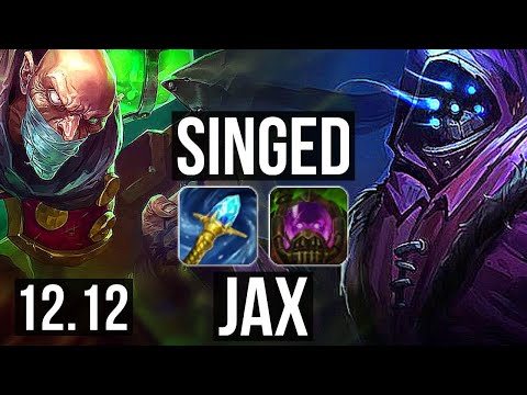 SINGED vs JAX (TOP) | Rank 6 Singed, 1600+ games, 2.0M mastery, 0/1/10 | EUW Master | 12.12