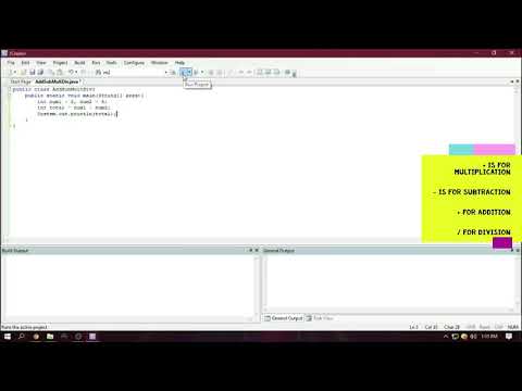 Basic Java Adding Subtraction Multiplying Division Using Jcreator