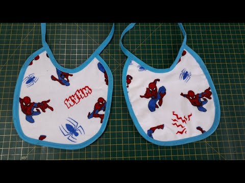 Babeiro ou Babador, 2 maneiras de fazer,  dupla face e com plástico.