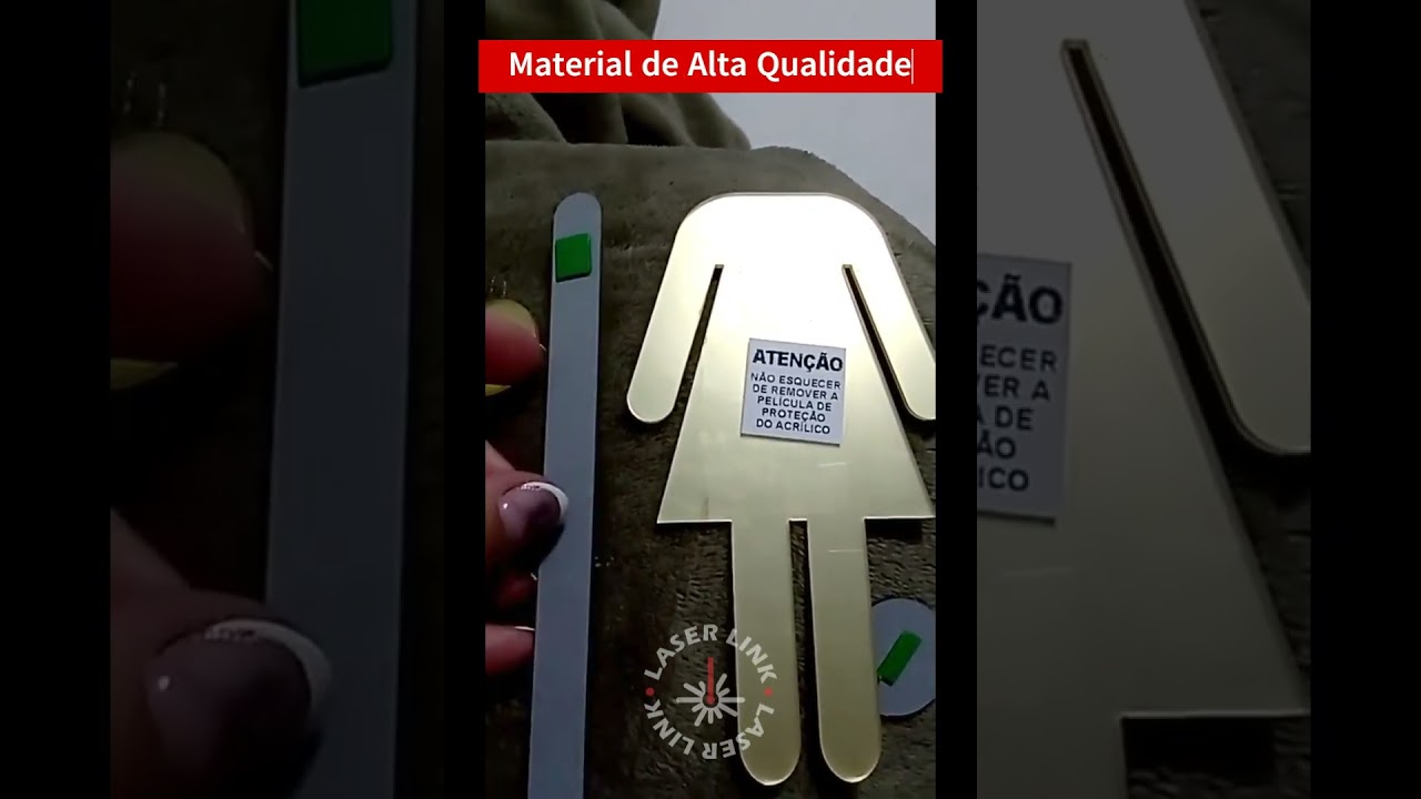 Placa de sinalização Acrílico Espelhado
