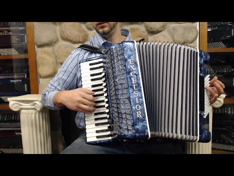 2049 - Blue Excelsior Mod. E72 Piano Accordion LMMM 34 72 $2499