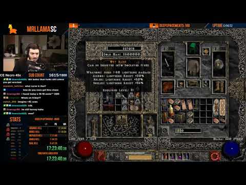 DIABLO 2 - 45X DENSITY HARDCORE DRUID SPEEDRUN - ACT 3 HELL