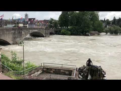 2021 0716 Rheinfelden Rhein Hochwasser