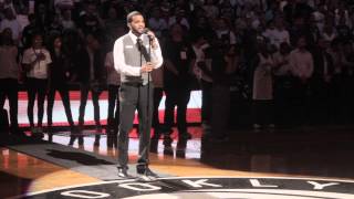 Bryan Bautista sings the National Anthem at Barclays Center!