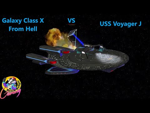 Galaxy Class X From Hell VS USS Voyager J | Star Trek Ship Battles | Bridge Commander | Retro Badger