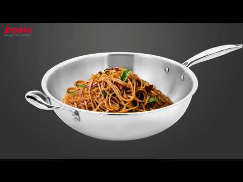 Vinod doniv titanium triply stainless steel wok (26 cms, 3.3...