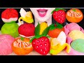 ASMR FRUIT RICE CAKES STRAWBERRY BANANA WATERMELON WAGASHI 과일 화과자 딸기 바나나 수박 