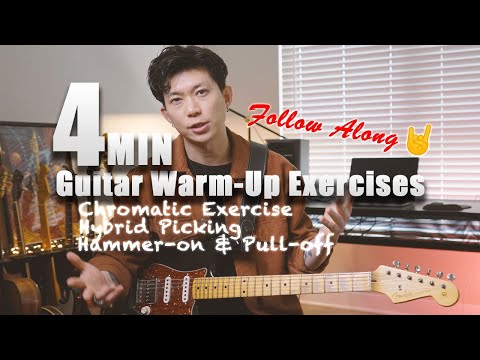 Guitar Warm-Up Exercises: Chromatic, Hybrid Picking, Hammer-On & Pull-Off | 4-Minute Follow Along