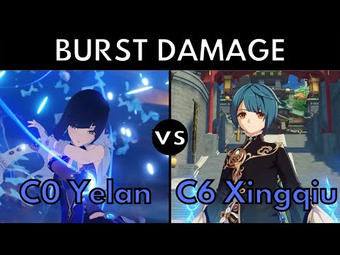 C0 Yelan Vs C6 Xingqiu Burst Damage