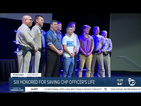 Six men credited with saving CHP officers life