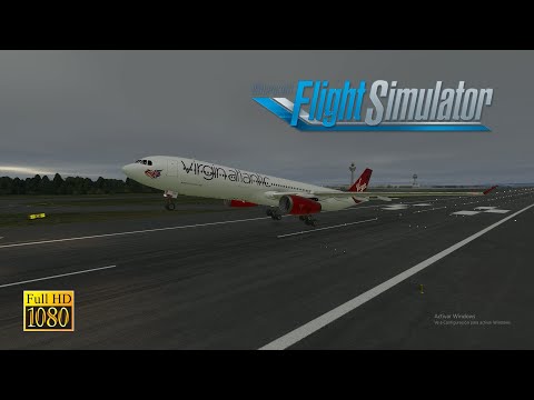 BAD WEATHER TAKEOFF at Manchester Airport | Flight Simulator 2020 | Virgin Atlantic a330 | MSFS2020