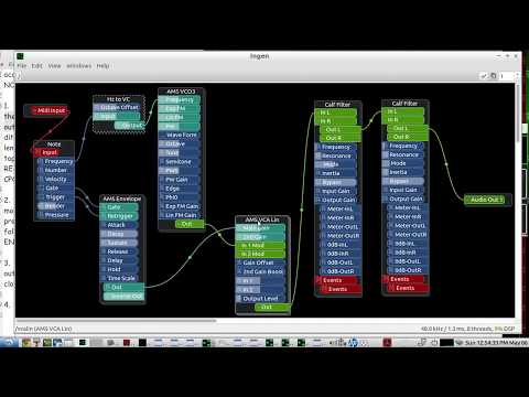 The INGEN software CW KEYER Modular Synthesizer - adjusting "envelope" for CW NOTE rise/fall time