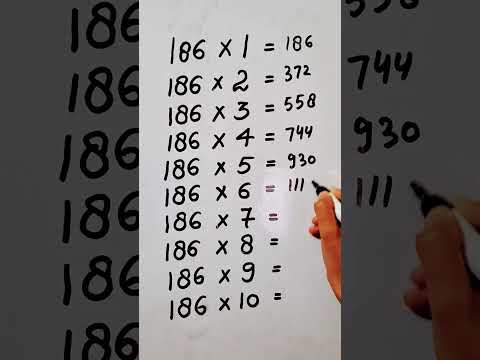 write the Table of 186 in 18 second only..#hack #maths #mathshack ‎@study_care0 