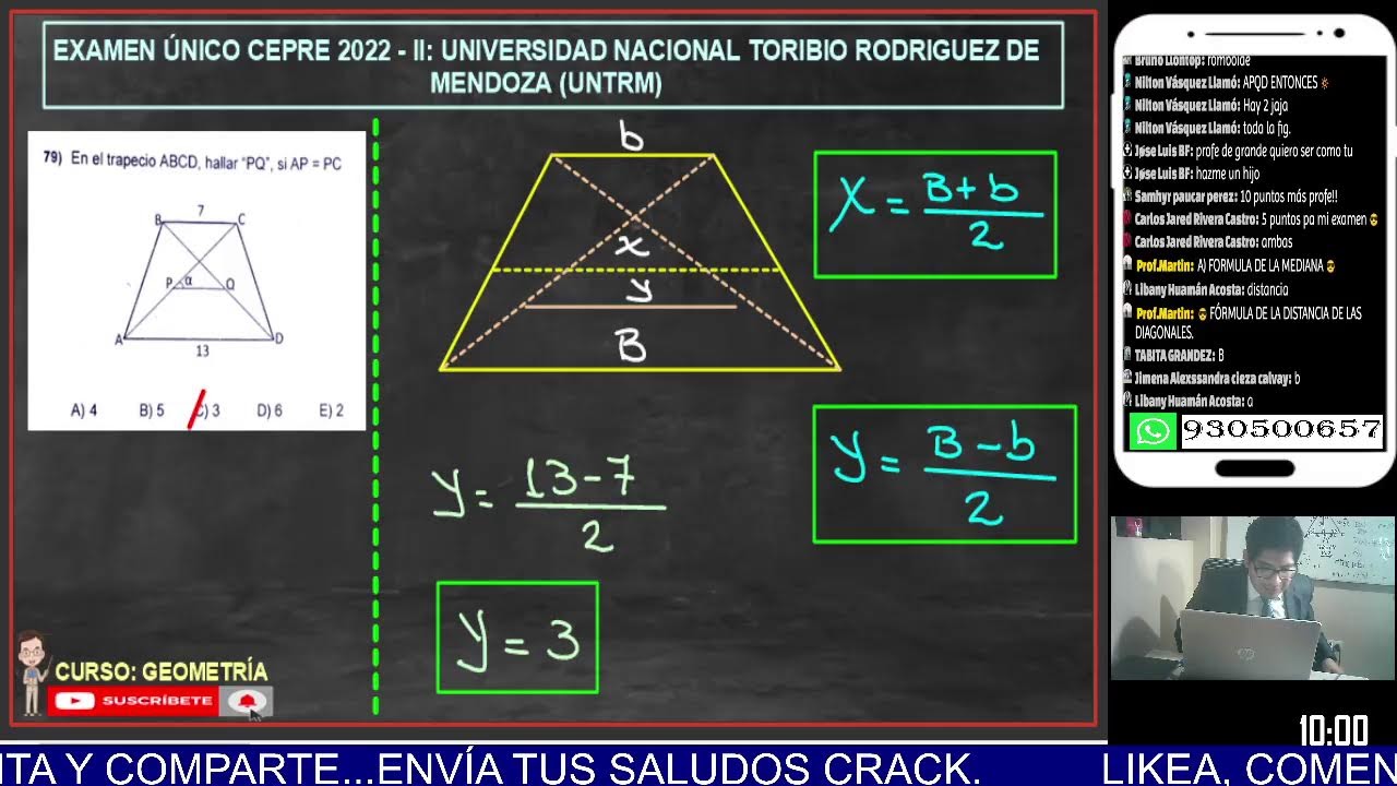 RESOLUCIÓN: EXAMEN ÚNICO CEPRE: UNIVERSIDAD NACIONAL TORIBIO RODRIGUEZ DE MENDOZA (UNTRM)