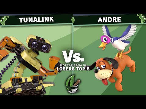 Mortar Saga VI - TunaLink (R.O.B.) Vs Andre (Duck Hunt Duo, Villager, Corrin) - Losers Top 8