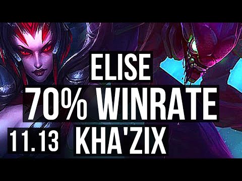 ELISE vs KHA'ZIX (JUNGLE) | 10/1/12, 70% winrate, Legendary | NA Master | v11.13