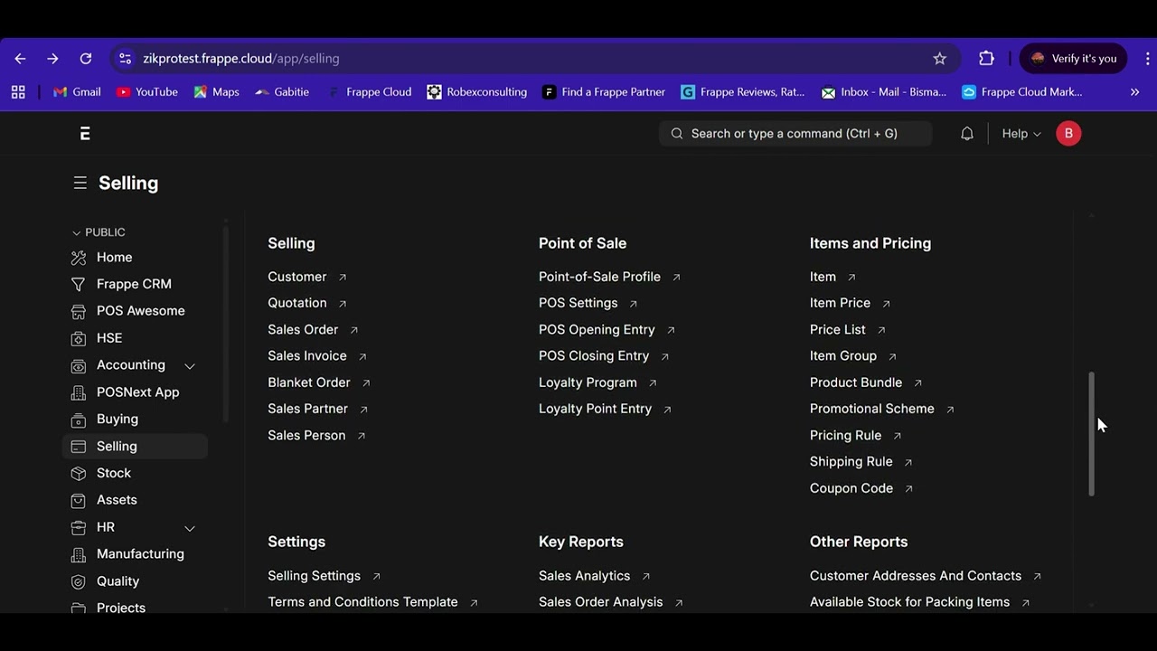 Selling Module in ERPNext