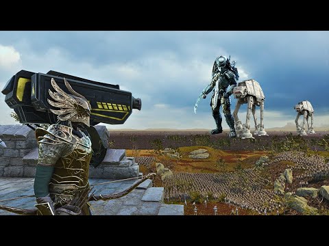 5,000,000 PREDATORS, TYRANIDS & AT-AT BESIEGE THE MIDDLE-EARTH FORTRESS- WARHAMMER 40K - UEBS 2