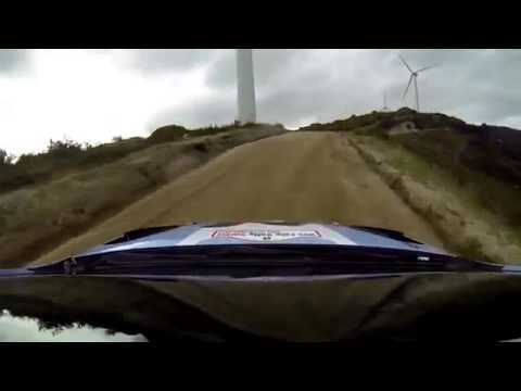 WRC Hyundai i20 flat out over MASSIVE jump - Rally Portugal 2014