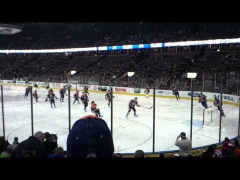 Oilers pre game warm up