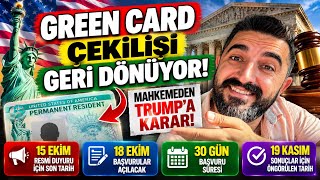 GREEN CARD ÇEKİLİŞİ GERİ DÖNÜYOR! 🇺🇸 Mahkemeden Trump'a Karar | DV-2027