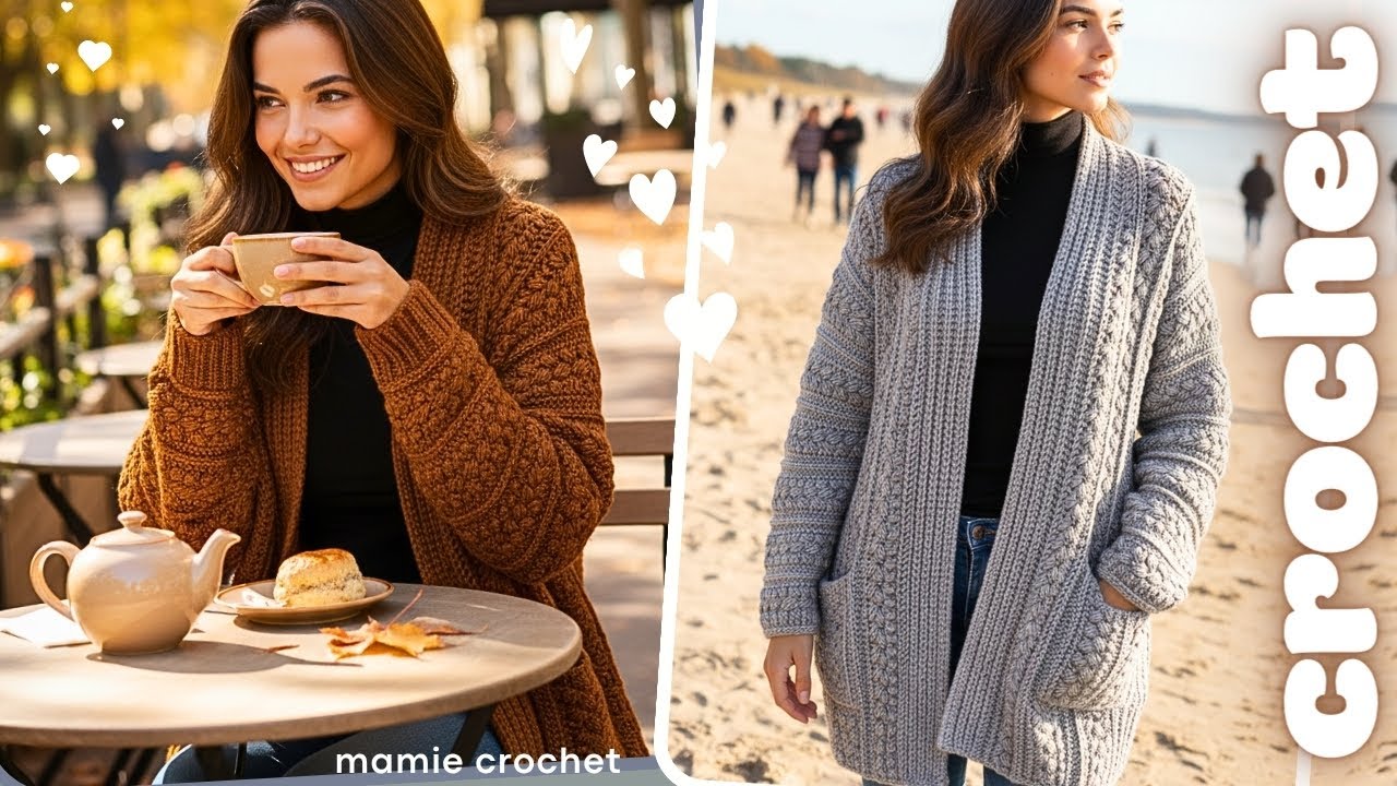 🧶 VESTE BRUME TOUTES TAILLES FACON TRICOT IRLANDAIS MAIS AU CROCHET 🧶TUTO pas a pas @Mamie Crochet