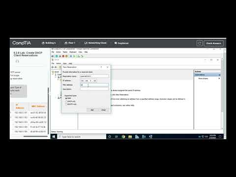 Testout | Network + | 6.2.8 Lab: Create DHCP Client Reservations