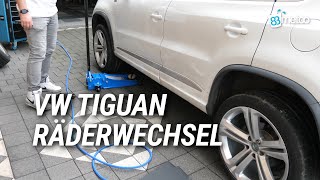 VW Tiguan SUV Räderwechsel mit BGS 9784 Rangier-Wagenheber und Hazet Werkzeug