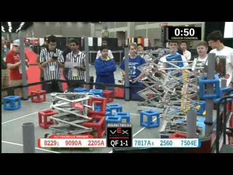 2015 VRC Math QF1-1 - 8229 9090A 2205A vs 7817A 2560 7504E - 97 to 19 - VEX Worlds 2015 - Math Divi