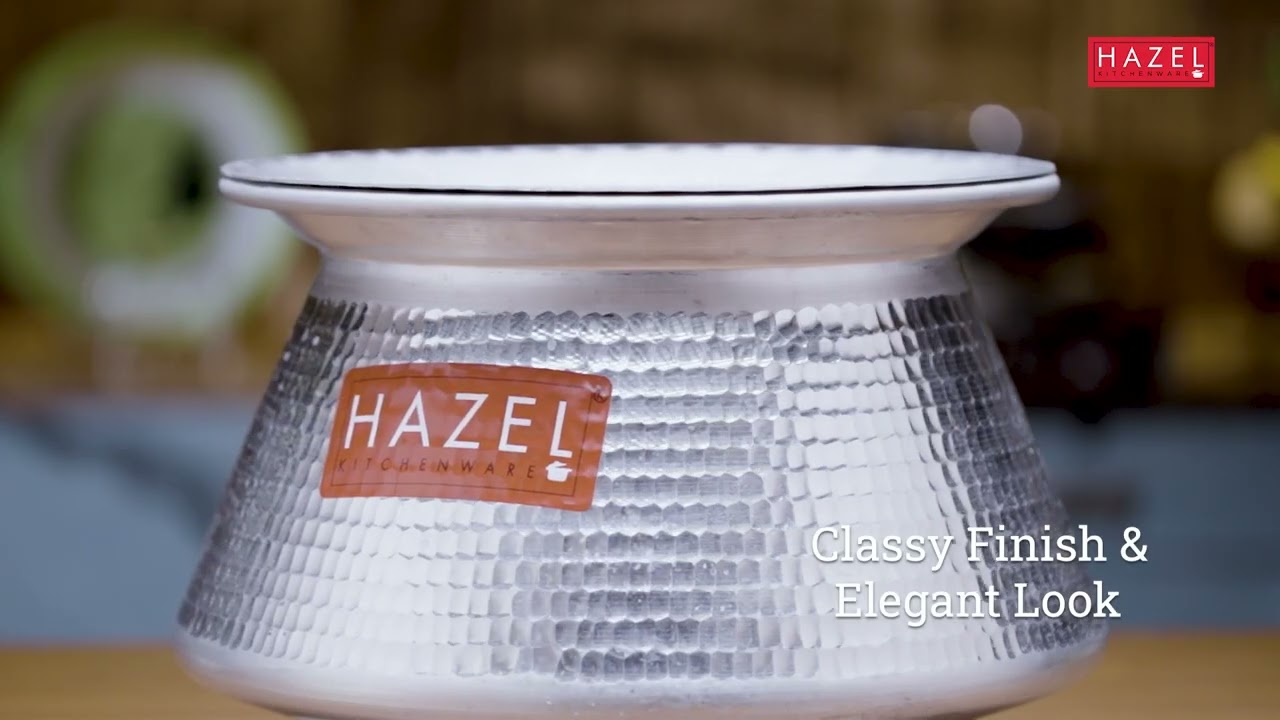 Aluminium Hammered Handi with Lid, 13 L, 30 cm video