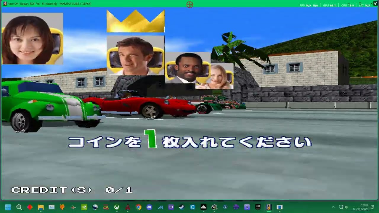 PC ARCADE - MAME 282 - NAMCO RACE ON JAPAN ROM ATTRACT -  1997 -  4K UK ARCADES 2025