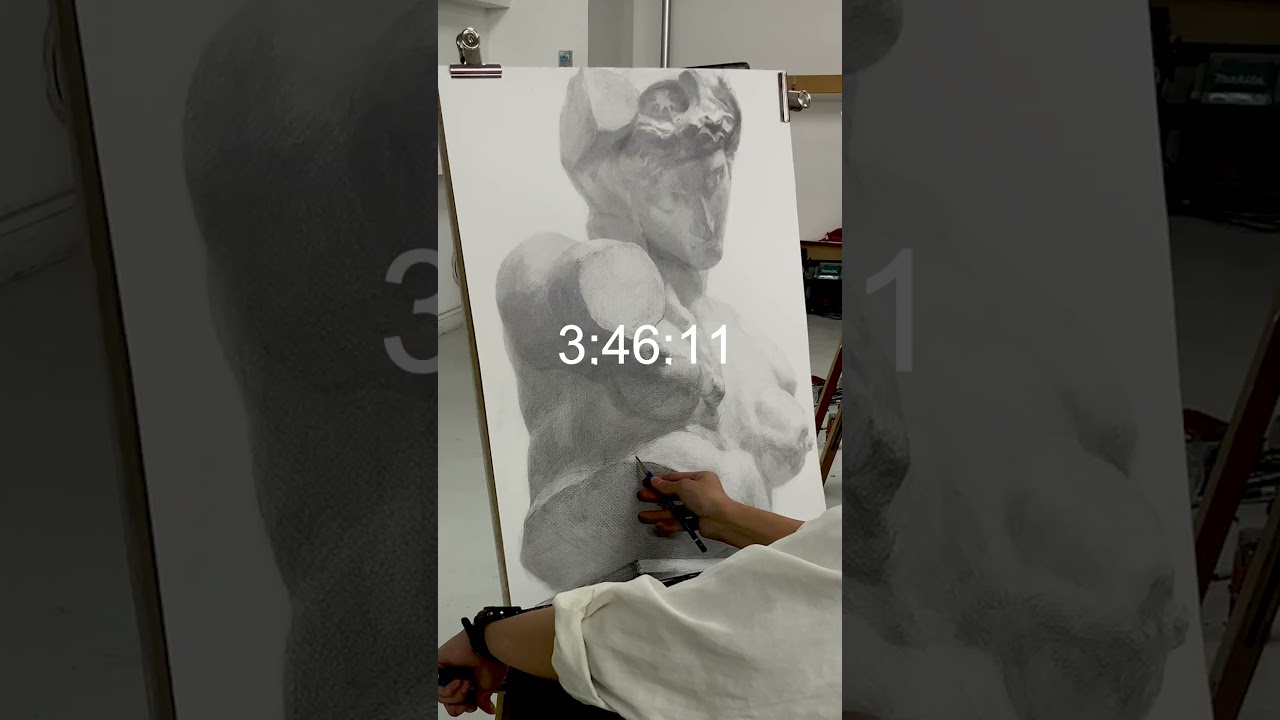 逆光の空気感が美しすぎる石膏デッサン#東京藝術大学 #デザイン科#美術予備校 #石膏デッサン #デッサン #ショナビ