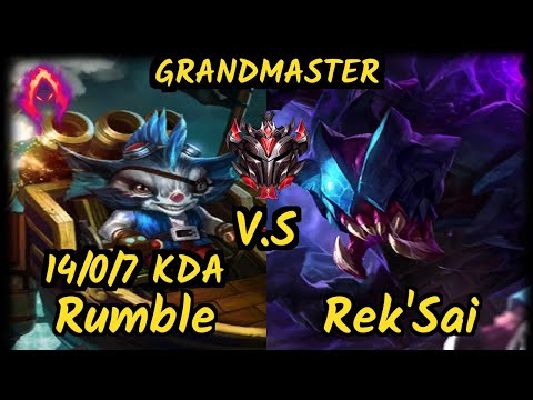 PNG Bgob (RUMBLE) vs REK'SAI - 14/0/7 KDA JUNGLE GAMEPLAY - BR Ranked GRANDMASTER