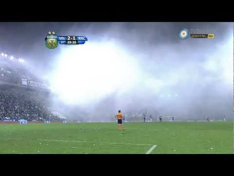 "Bengalas hinchada racing vs Velez HD" Barra: La Guardia Imperial &bull; Club: Racing Club